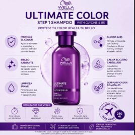 Shampoo Wella Professionals Ultimate Color 250 Ml ayuda a preservar el color del cabello.