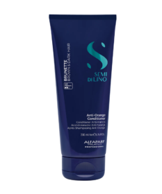 Acondicionador Antiorange Brunette Alfaparf Semi Di Lino Para Neutralizar Reflejos Anaranjados En Cabello Castaño Y Moreno.