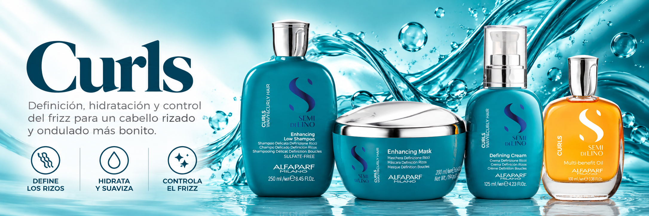Alfaparf Semi di Lino Curls para cabello rizado y ondulado
