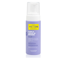 Espuma Mousse Yellow Purple Silver Leave In 160 ml, espuma matizante violeta para cabello rubio y gris.