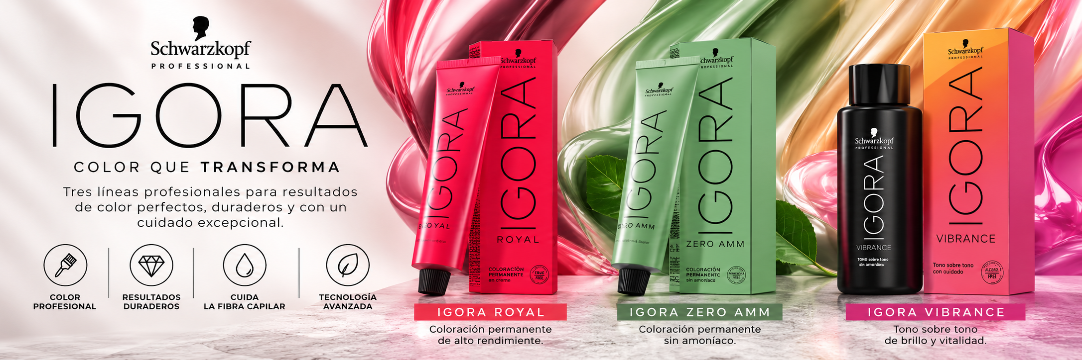 IGORA Royal, IGORA Zero Amm y IGORA Vibrance de Schwarzkopf Professional