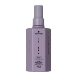 Spray Alisador Fibre Clinix De-Frizz Suavizante 200ml Schwarzkopf Professional envase lila con atomizador sobre fondo blanco