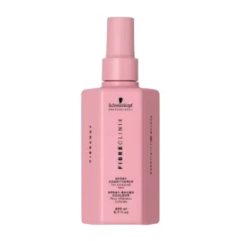 Spray Fibre Clinix Vibrancy Protector del Color 200ml Schwarzkopf Professional acondicionador en spray rosado sobre fondo blanco