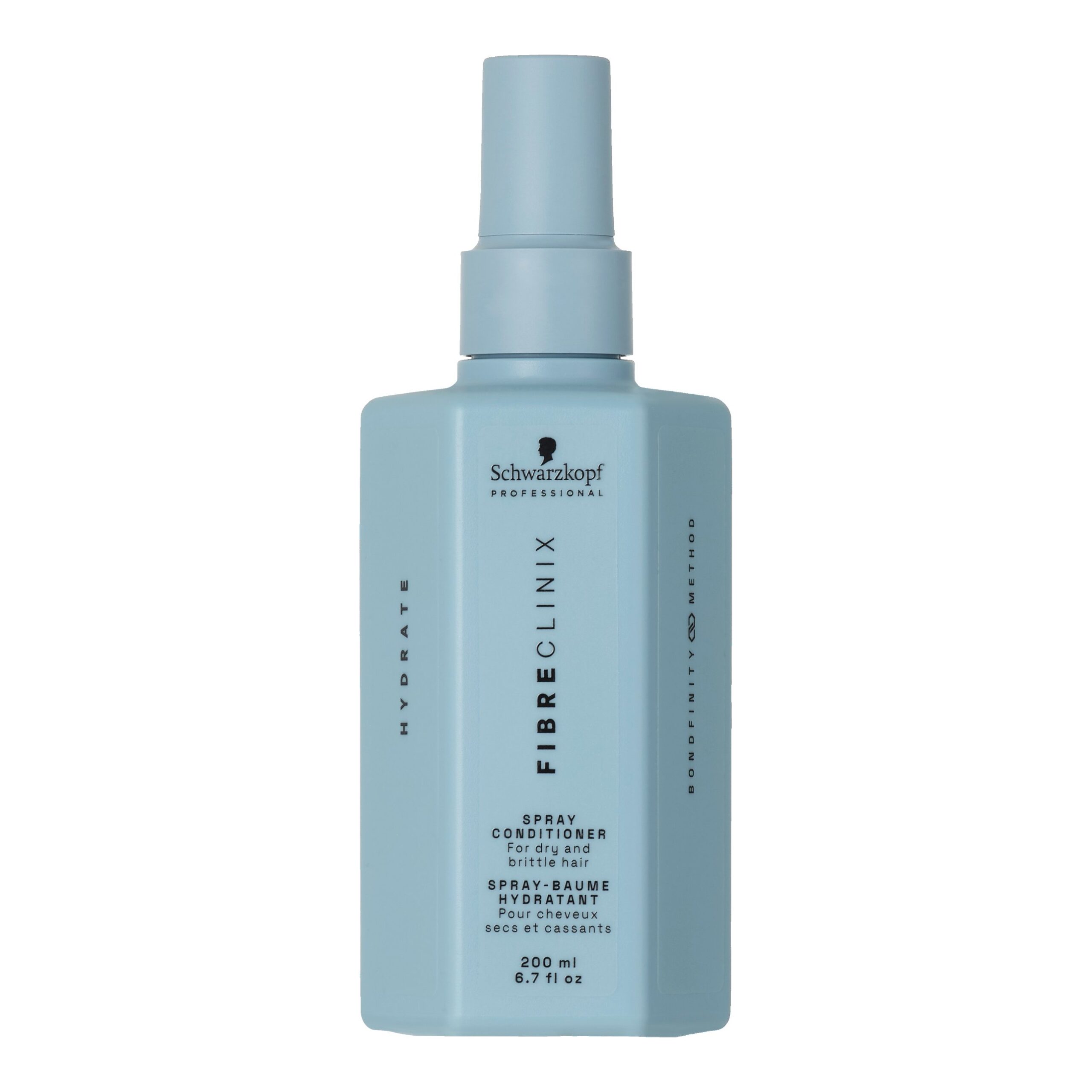 SPRAY FIBRE CLINIX HYDRATE HIDRATANTE 200ML 1 Spray Fibre Clinix Hydrate Hidratante 200Ml Schwarzkopf Professional Acondicionador En Spray Azul Sobre Fondo Blanco