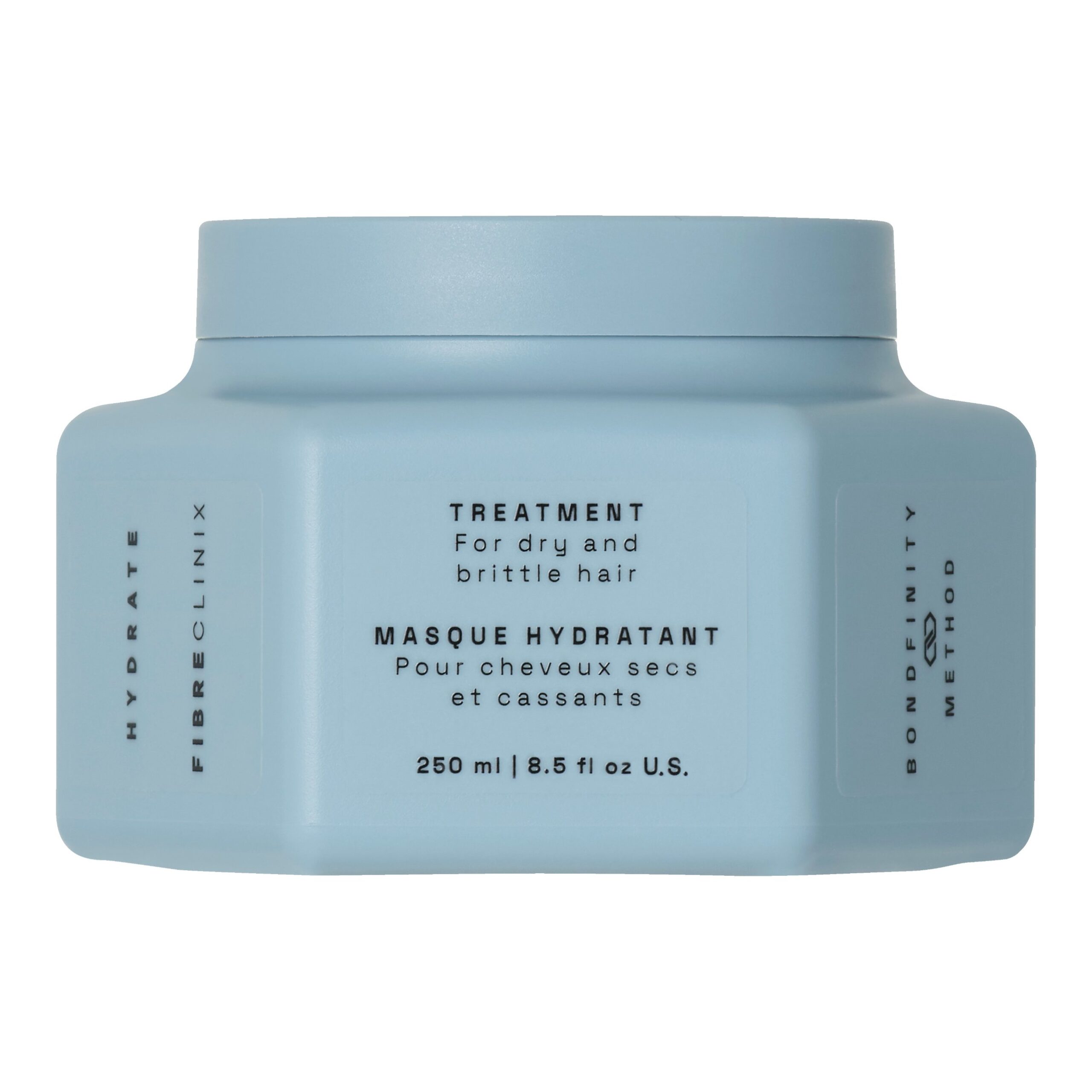 TRATAMIENTO FIBRE CLINIX HYDRATE HIDRATANTE 250ML 1 Tratamiento Fibre Clinix Hydrate Hidratante 250Ml Schwarzkopf Professional Mascarilla En Frasco Azul Sobre Fondo Blanco