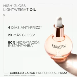 Características y beneficios de Aceite Gloss Absolu Glaze Drops Kérastase: aporta brillo intenso y controla el frizz