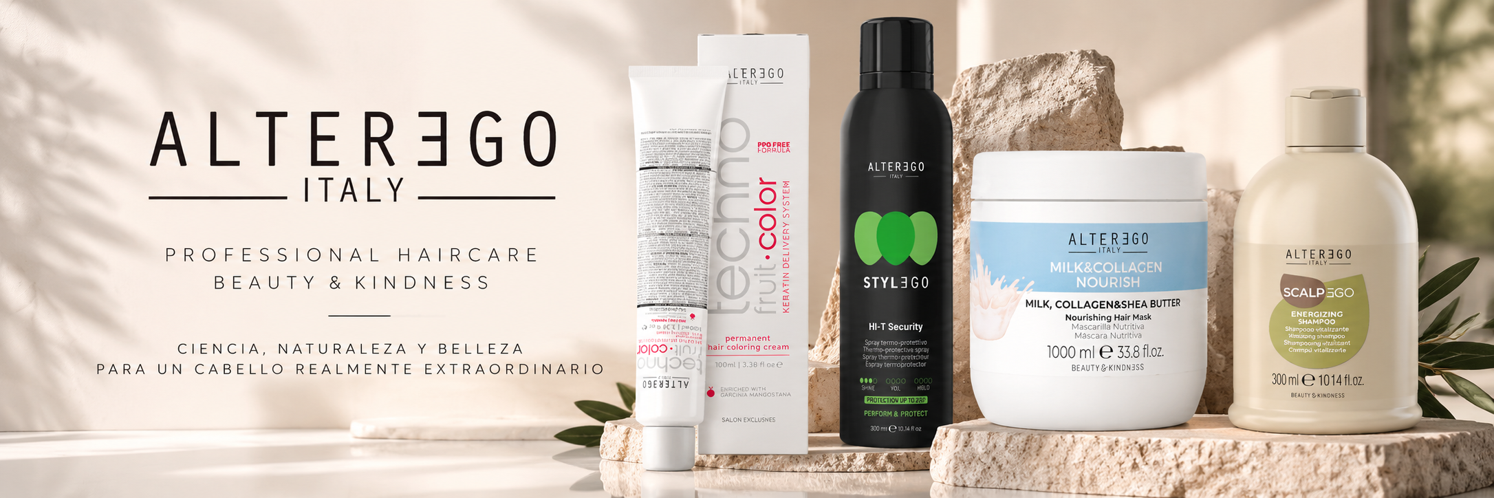Alter Ego Italy productos profesionales para cuidado capilar, nutrición, coloración, protección térmica y cuero cabelludo