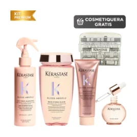 Kerastase Kit Completo Gloss Absolu Shampoo Acondicionador Spray Aceite rutina anti frizz y brillo intenso