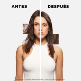 Antes y después de usar Mascarilla Genesis Reconstituant Kérastase en cabello debilitado