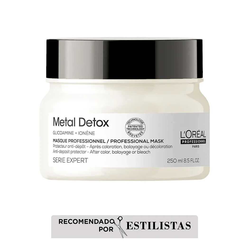MASCARILLA L'ORÉAL PROFESSIONNEL METAL DETOX ANTIQUIEBRE 250 ML 4 Vista 2 De Mascarilla Metal Detox L'Oréal Professionnel Para Cabello Dañado, Tinturado O Decolorado