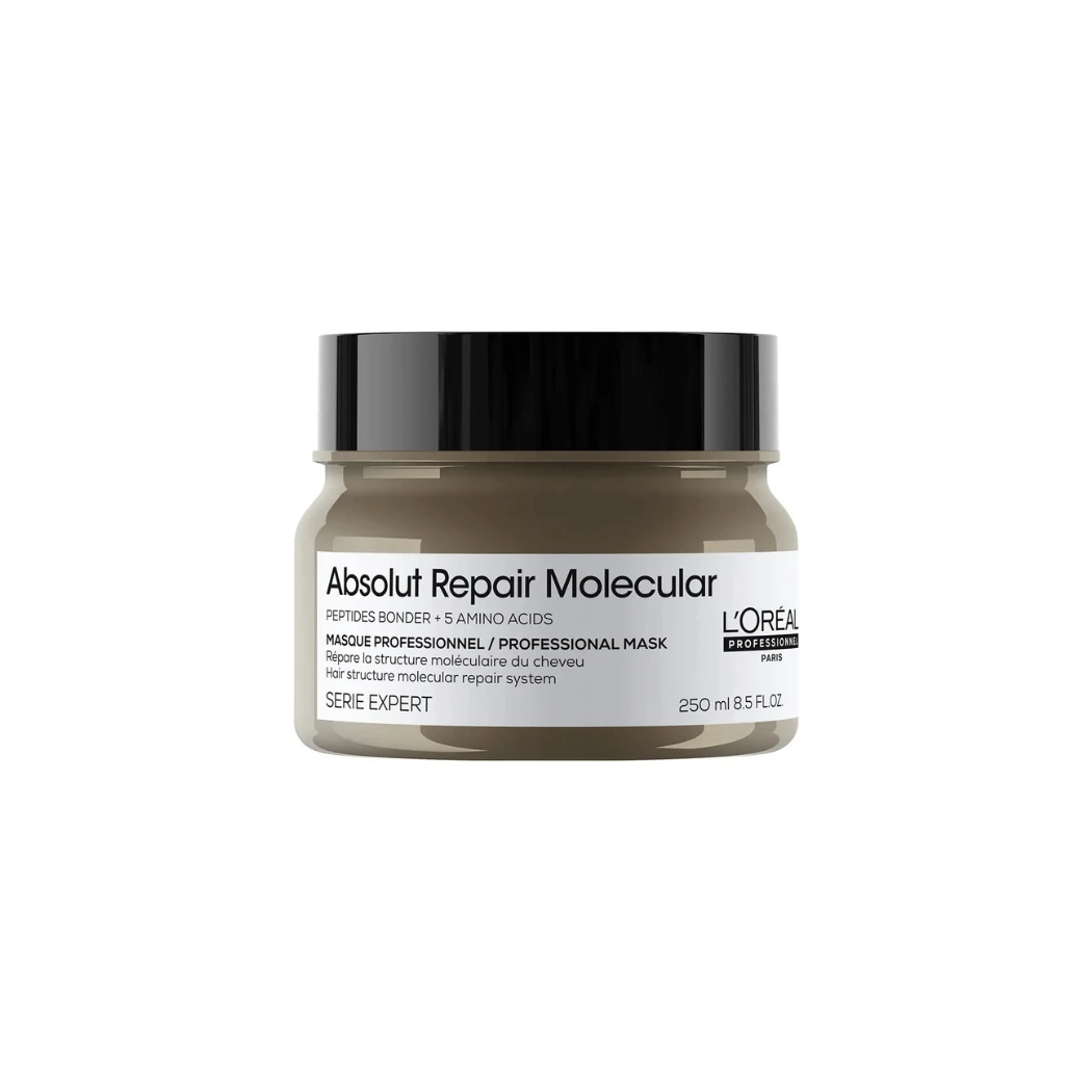 MASCARILLA L'ORÉAL PROFESSIONNEL ABSOLUT REPAIR MOLECULAR REPARADORA 250 ML 1 Mascarilla L'Oréal Professionnel Absolut Repair Molecular Reparadora 250 Ml, Envase Original