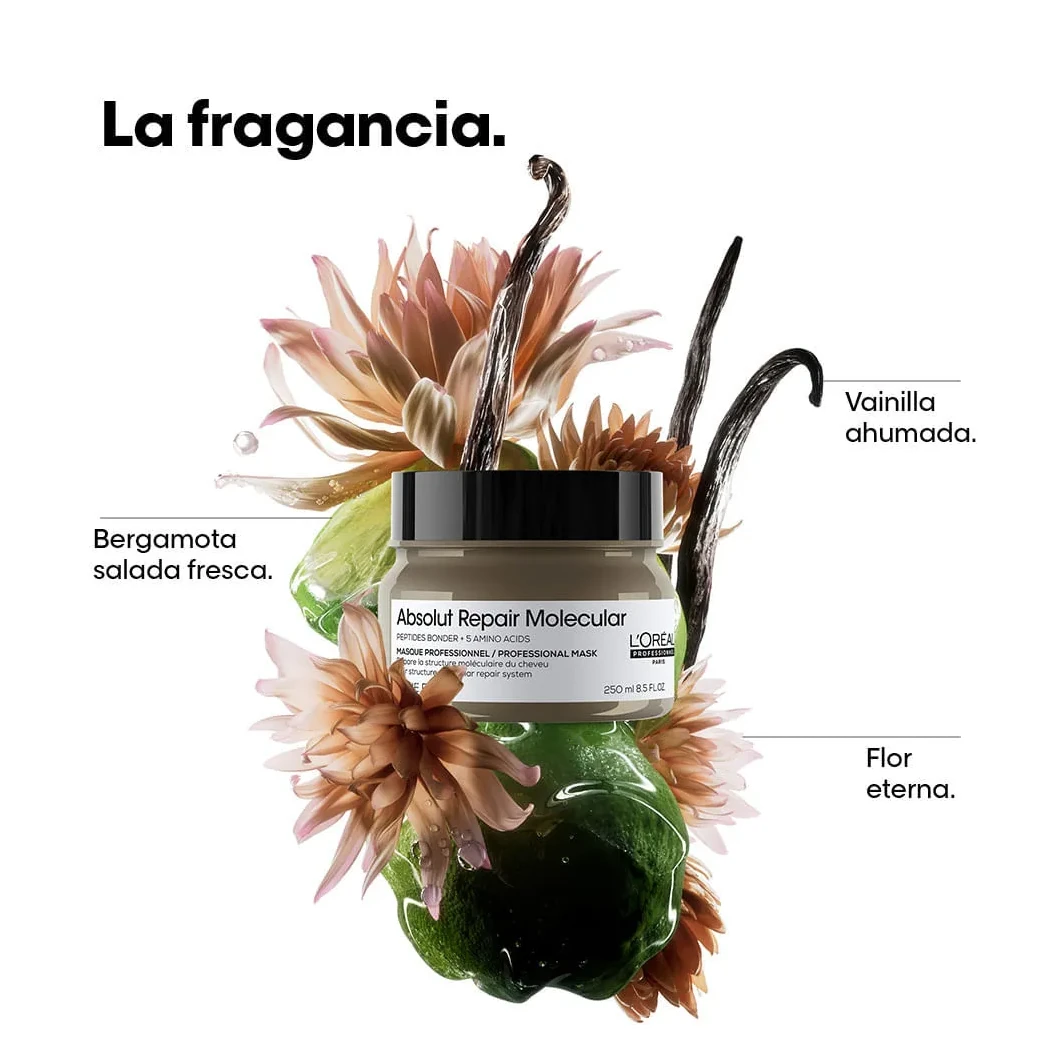 MASCARILLA L'ORÉAL PROFESSIONNEL ABSOLUT REPAIR MOLECULAR REPARADORA 250 ML 4 Vista 4 De Mascarilla Absolut Repair Molecular L'Oréal Professionnel Para Cabello Dañado