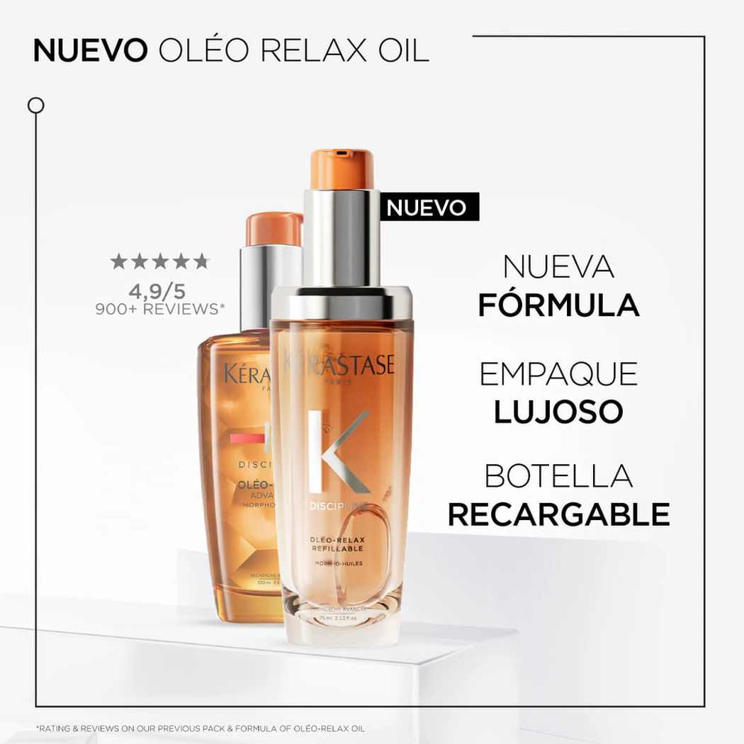 RECARGA DE ACEITE KÉRASTASE DISCIPLINE OLÉO-RELAX 75 ML 3 Fórmula Y Presentación De Recarga Oléo-Relax Kérastase
