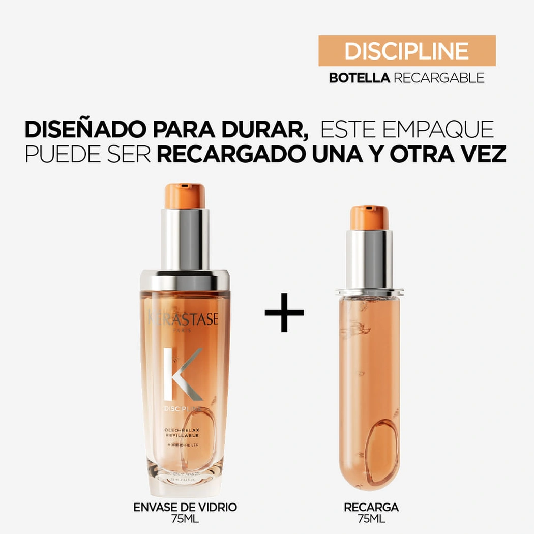 RECARGA DE ACEITE KÉRASTASE DISCIPLINE OLÉO-RELAX 75 ML 4 Sistema Recargable De Recarga Oléo-Relax Kérastase