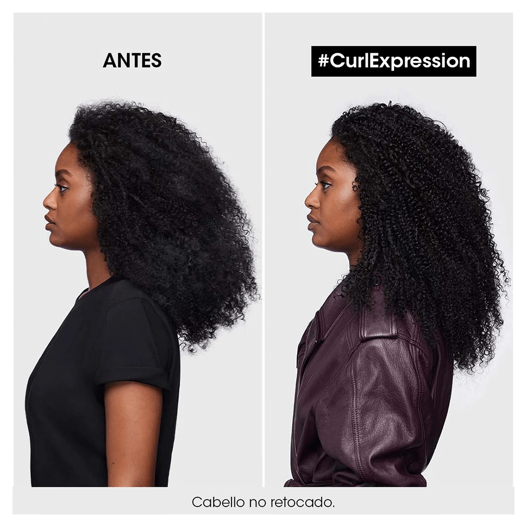 SHAMPOO L'ORÉAL PROFESSIONNEL CURL EXPRESSION HIDRATANTE PARA RIZOS 300 ML 2 Antes Y Después De Usar Shampoo Curl Expression L'Oréal Professionnel En Cabello Rizado U Ondulado