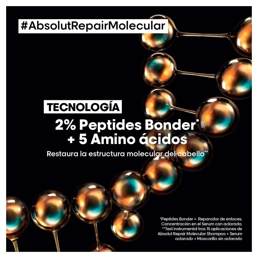 SHAMPOO L'ORÉAL PROFESSIONNEL ABSOLUT REPAIR MOLECULAR REPARADOR 300 ML 4 Vista 4 De Shampoo Absolut Repair Molecular L'Oréal Professionnel Para Cabello Dañado