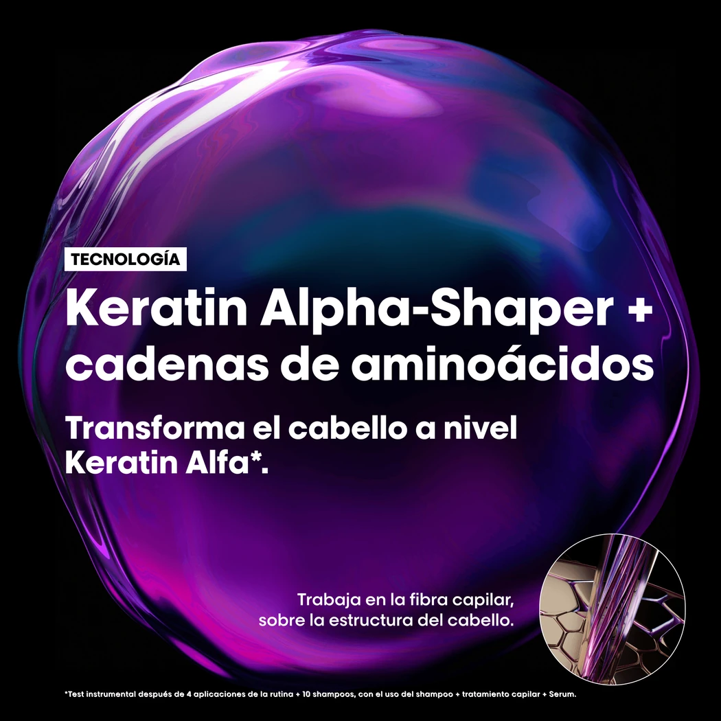 TRATAMIENTO L'ORÉAL PROFESSIONNEL KERATIN ALPHA SLEEK SMOOTH TRANSFORMER 200 ML 5 Vista 5 De Smooth Transformer Keratin Alpha Sleek L'Oréal Professionnel Para Cabello Con Frizz